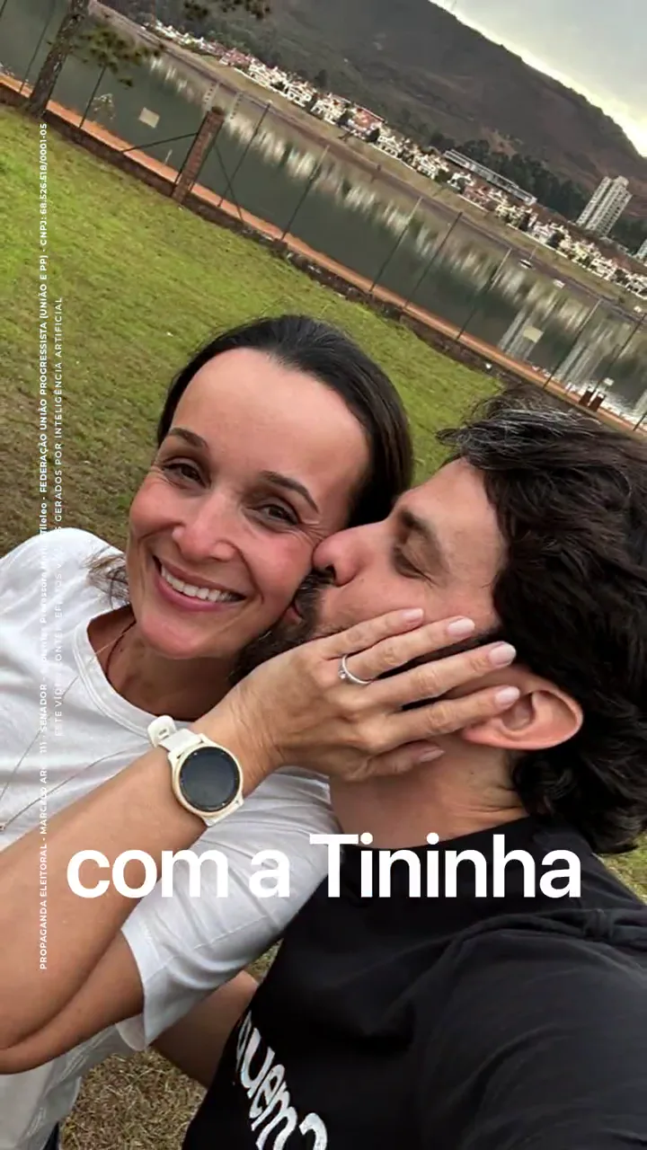 Marcelo Aro com sua esposa Tininha.